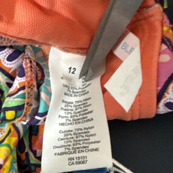 BLEU/Rod BEATTIE Women's 12 Hipster Swim Bottom Blue Orange Multi Print NWT - Picture 10 of 14